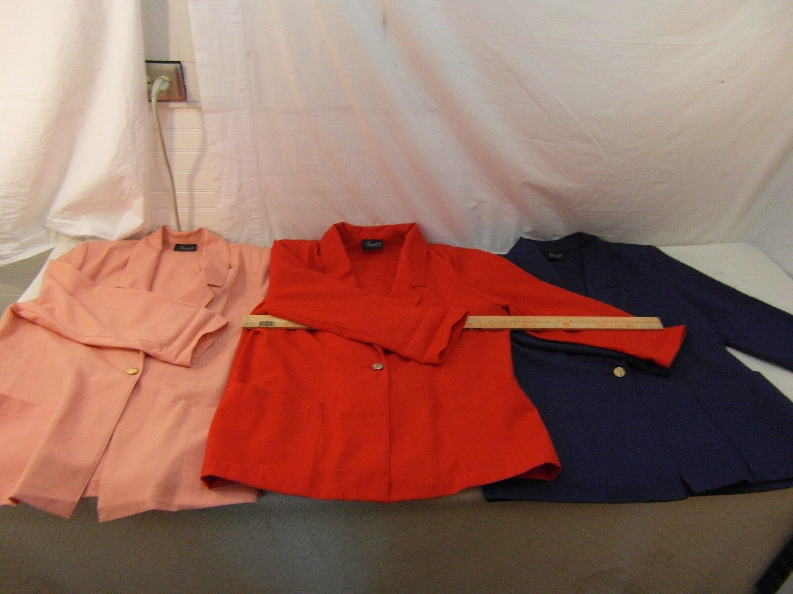 Primary image for (3) Women's Radcliffe Blue, Red, Peach One Button Dress Work Blazers