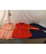 (3) Women&#39;s Radcliffe Blue, Red, Peach One Button Dress Work Blazers - £38.22 GBP