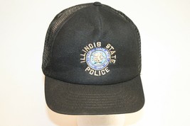 Vintage Illinois State Police Embroidered Trucker Hat Snap-Back Cap Made in USA - £10.27 GBP