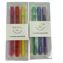 Noted by Post-It 3 Highlighters Lot of 2 Sets Pink Orange Yellow/Green B... - $9.72
