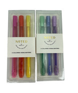Noted by Post-It 3 Highlighters Lot of 2 Sets Pink Orange Yellow/Green B... - £7.65 GBP