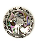 Vintage Signed Sterling Talleres de Los Ballesteros Taxco Abalone Mayan ... - $101.83 CAD