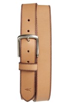 AllSaints Topstitch Leather Belt, Size 40 in Acorn Brown - £27.35 GBP