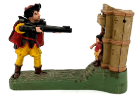 Book of Knowledge Cast Iron Bank, William Tell shoots Apple Collectible Repro - £77.84 GBP