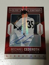 Michael Cederoth Minnesota Twins 2014 Panini Elite Certified Autograph Card #31 - $4.94