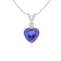 Authenticity Guarantee 
ANGARA Heart-Shaped Tanzanite V-Bale Pendant with Dia... - £670.51 GBP