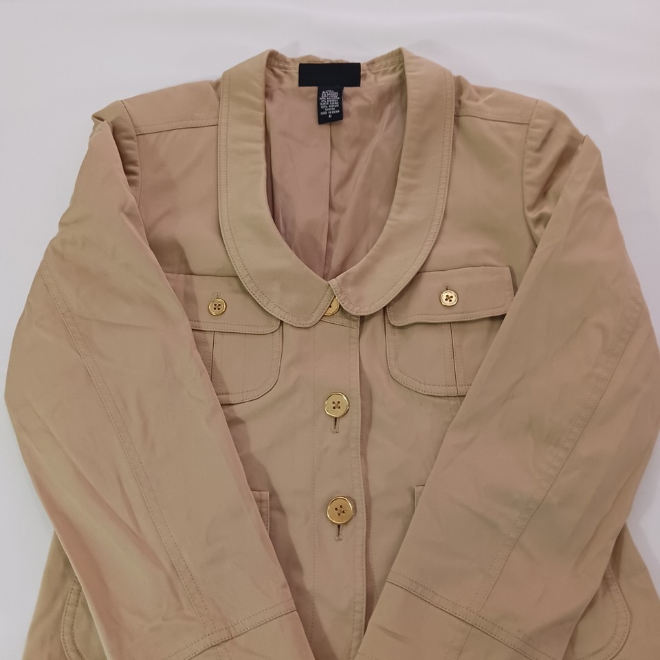 Body By Victoria Women’s Tan/Beige Cotton Blend Button Jacket Coat Size 6 Item image 13