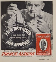 1956 Print Ad Prince Albert Tobacco Man Smokes Pipe &amp; Works on Model Ship - £11.15 GBP