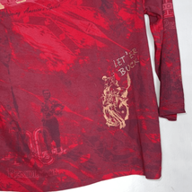 Pendleton Round Up Let&#39;er Buck Women Embellished T-Shirt Medium Red 3/4 Sleeve - £15.43 GBP