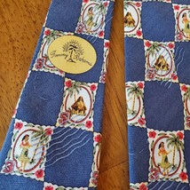 Tommy Bahama Tie, Vintage, Tropical Hula Girl Palm Tree, Blue 100% Silk Handmade image 3