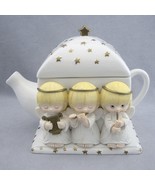 Hallmark Houston Harvest Gourmet Gifts Angels Ceramic Teapot Christmas G... - £9.93 GBP