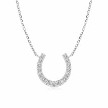 ANGARA Diamond Horseshoe Pendant Necklace in 14K Gold | (Grade-IJI1I2, 0.08 Ctw) - £443.71 GBP