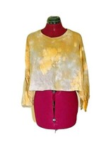 Maronie Top Pullover Multicolor Women Crop Size Small Long Sleeve Tie Dye - £30.28 GBP