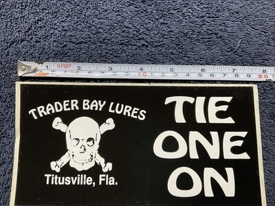 TRADER BAY LURES - Boat or Truck Sticker - 7.5” X 4” - TITUSVILLE FLA FL - NOS Item image 2
