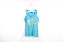 Vintage Harley Davidson Womens Large Faded Spell Out Script Tank Top T-Shirt USA - £31.62 GBP