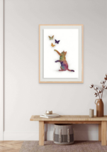 Cat and Butterflies Watercolor Art Print - Cat Portrait - Cat Prints - Cat Poste - £1.59 GBP