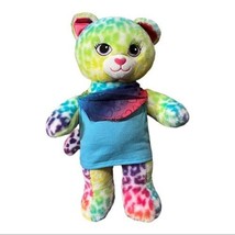 18&quot; Build A Bear Rainbow Leopard Print Plush Stuffed Animal BAB - £19.60 GBP