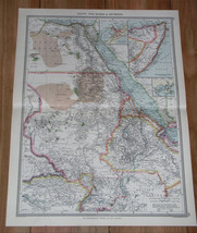 1908 Antique Map Of Egypt Sudan Ethiopia Abbysinia Somalia Red Sea Africa - £24.89 GBP