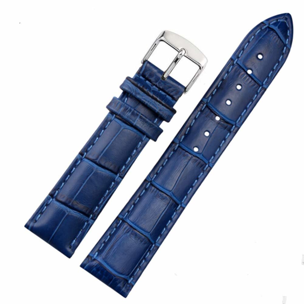24mm Genuine Leather Watch Band Strap Fits ACCUTRON Blue Pin Buckle ...