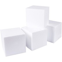 4 Pack Foam Cube Squares For Crafts, 6X6X6&quot; White Blocks For, Diy Projects - £33.62 GBP