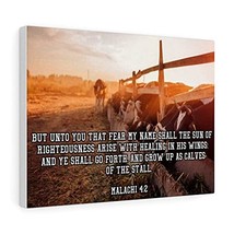 Express Your Love Gifts Bible Verse Canvas and Ye Shall Go Forth Malachi... - $79.19