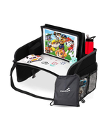 Kids Foldable Storage Organizer Desk Travel Tray with Bag for Toddler - Black - £23.69 GBP