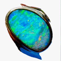Earth mined Black Opal Deco Ring Designer one of a kind 14k Gold Setting - £5,794.07 GBP