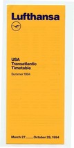 LUFTHANSA USA Transatlantic Timetable March October 1994 - $11.88