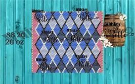 Argyle Blue Ombre SS20 Rhinestone Chevron Seam Template Pattern 20 oz St... - £2.35 GBP