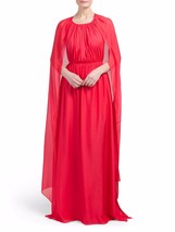 NWT Rachel Zoe Henrietta in Pink Red Silk Chiffon Cape Back Grecian Gown... - £96.80 GBP