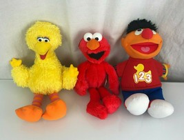 Sesame Street Stuffed Plush Doll Lot Set Big Bird Ernie Elmo Gund Nanco Hasbro - £23.35 GBP