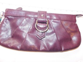 New York &amp; Co Wristlet Hand Evening Bag Clutch Faux Leather Merlot Pre-o... - £12.15 GBP