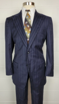 Italian Merino Wool Pinstripe Suit Astor &amp; Black Bespoke Joe Haden Cle Browns - £117.45 GBP
