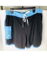 TYR Mens BSSB5A Black Blue Drawstring Bulldog Sol Board Boxer Short Size XL - €22,83 EUR