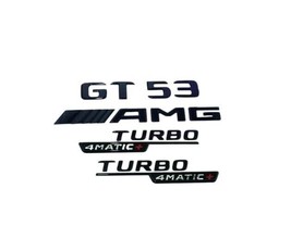 GT53 AMG TURBO 4MATIC+  Emblem Black Badge Combo Set for Mercedes X290 - £40.28 GBP