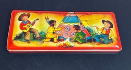 LL Product Cowboy and Indians 60 Watercolors Paint Tin Set Made in England Vtg - £39.46 GBP