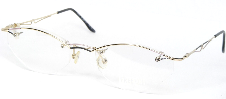 Vintage FREE ART LOGO 508 017 GOLD /LILAC /BLACK UNIQUE EYEGLASSES 53-20... - $39.60