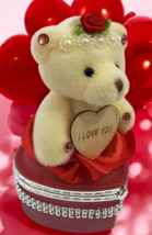 I Love You Bear With Heart Shaped Jewelry Gift Box Red - £14.45 GBP