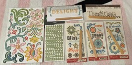 Scrapbook Rub On&#39;s Letter Stickers Floral Cutout Stickers Accessories Lot - £11.88 GBP