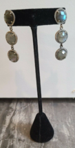 Susan Hanover Designs Three Stone Hanging Labradorite &amp; Cz Earrings - £148.33 GBP