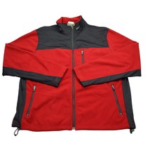 Eddie Bauer Jacket Men XLRed Black Windcutter Fleece Full Zip Up Basic - $28.59
