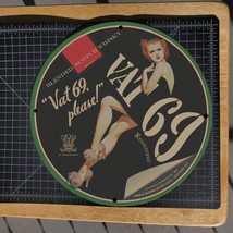 Vintage 1936 &#39;&#39;Vat 69&#39;&#39; Blended Scotch Whiskey Porcelain Gas &amp; Oil Metal Sign - £101.49 GBP