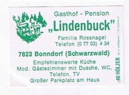 Matchbox Label Germany Gasthof Lindenbuck Schwarzwald - £0.79 GBP