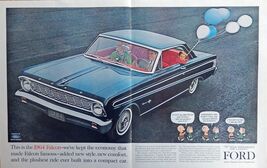 1964 Ford Falcon, 60's Vintage Schulz,print ad. Color Illustration (beau... - $14.99