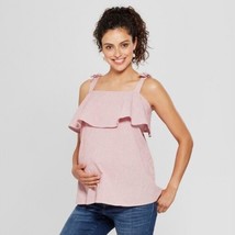 Maternity Red White Striped Ruffle Flounce Tank Blouse Isabel Maternity - £7.18 GBP