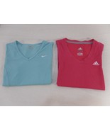 Baby Blue Nike and Pink Adidas Clima365 performance Essentials Tank tops... - $14.71 CAD