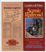 Cumbres &amp; Toltec Scenic Railroad Brochure &amp; Menu Chama New Mexico 1988 - $21.78