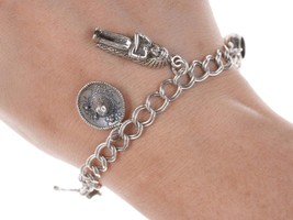 Vintage Southwestern Themed Sterling charm bracelet - $74.25