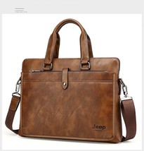 European And American Fashion Computer Handbags Soft Split Leather Briefcase - £81.51 GBP