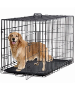 48 Inch Foldable Metal Dog Crate for Large Dogs, Double Door, Divider, R... - $91.49